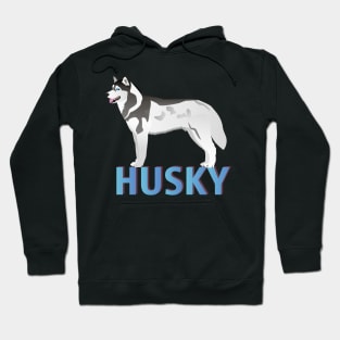 Lively Husky Dog Side View Hoodie